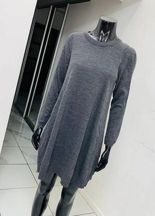 Серое трикотажное платье asos, размер uk 10 (m)
