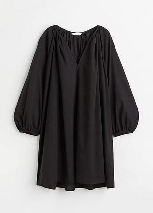 Хлопковое свободное платье рукава баллоны h&m размер м