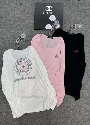 Лонгслів рожевого кольору chrome hearts 🖤