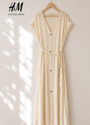 Женское молочное платье из вискозы от h&amp;m