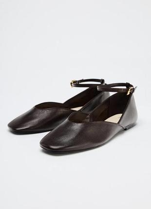 Шкіряні балетки туфлі zara 37
