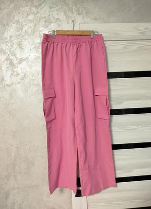 Яскраві штани-карго вільного крою в кольорі "bubblegum pink" (l-xl)