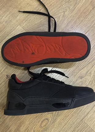 Кросівки christian louboutin aurelien flat black red sole original