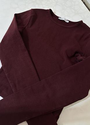 Лонгслів bershka бордовий