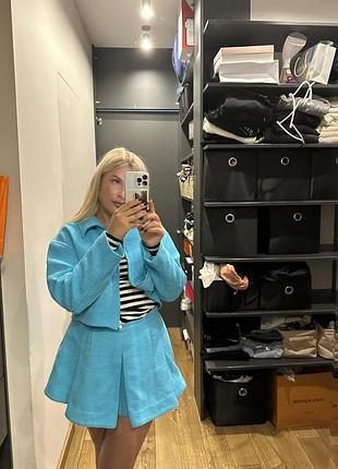 Бірюзовий костюм zara на xs-s