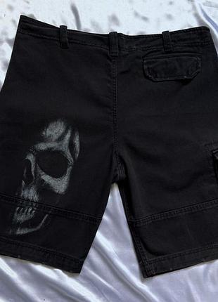 Вінтажні шорти-карго spiral shadow skull (grey) vintage cargo shorts