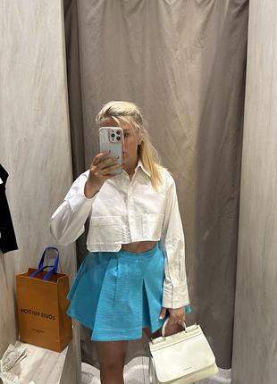 Біла жіноча вкорочена сорочка zara