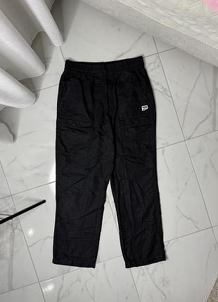 Оригінальні чорні штани карго puma cargo pants / бавовняні штани з кишенями