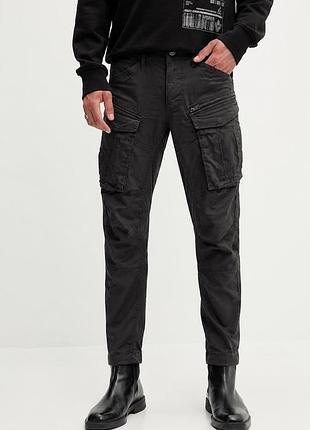 Чоловічі карго штани g-star raw rovic zip 3dstraight у сірому кольорі. модель вирізняється функціональним дизайном із численними кишенями, блискавками