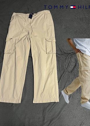 Штаны карго брюки baggy широкие tommy hilfiger бежывые джинсы m