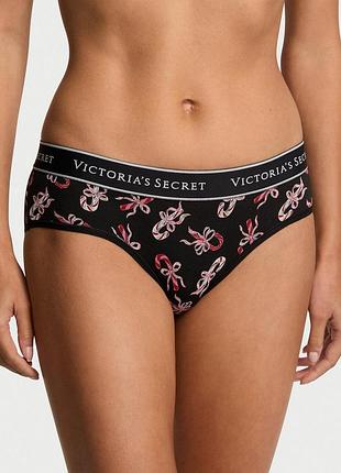 Жіночі трусики victoria's secret (43652955162818) cotton hiphugger logo xl чорні
