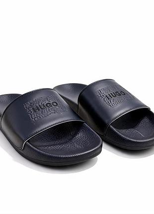 Мужские шлепанцы сланцы hugo комфортные сандалии из натуральной кожи 41