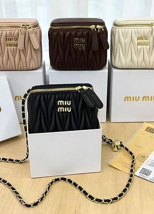 Мині сумка miu miu косметичка, сумка міу міу micro, кросбоді, крос-боді, сумка через плече, сумка косметичка