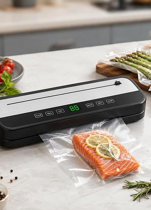 Вакууматор hz-001 100w сенсорний вакуумний пакувальник продуктів