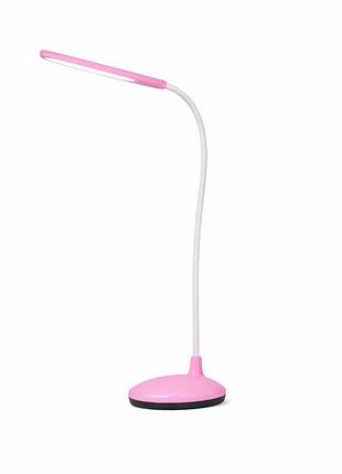 Настольная led лампа с гибкой ножкой (usb/battery, 3 режима света) розовая
