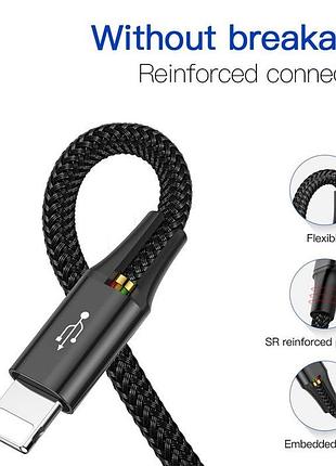 Кабель combo на 4 девайса baseus fast 4-in-1 cable (lightning+type-c(2)+micro) 3.5a (1.2m) 6