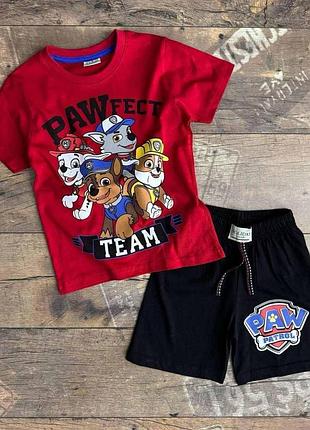 Хит сезона детский костюм щенячий патруль paw patrol турция футболка и шорты для мальчика 104-140 см 116-122