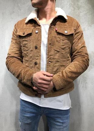 Джинсовый пиджак мужской вельветовый на меху / джинсовий піджак чоловічий вельветовий2 фото