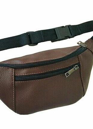 Сумка на пояс, бананка bumbag (екошкіра), колір коричневий