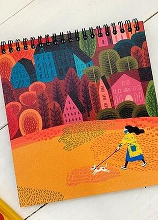 Блокнот sketchbook (квадрат) на прогулянці