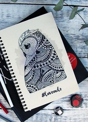 Блокнот sketchbook (прямокут.) сова