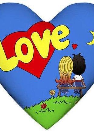 Подушка серце xxl love, синя