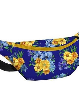 Сумка бананка bumbag гербери і волошки