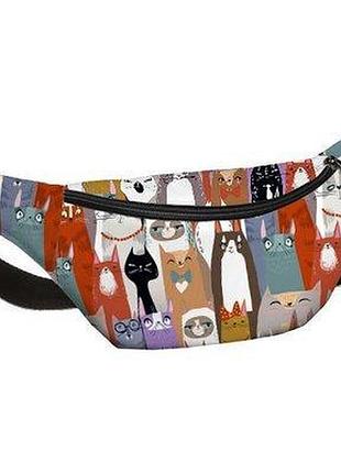 Сумка бананка bumbag котики