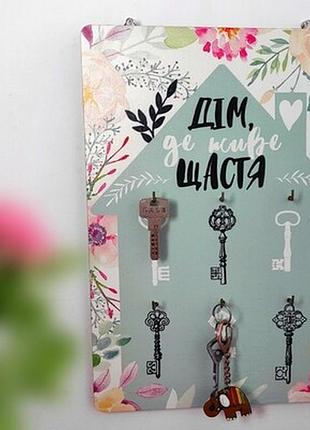 Ключниця настінна вертикальна дім, де живе щастя