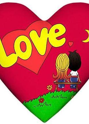 Подушка серце love, червона