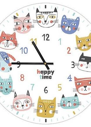 Годинник настінний круглий, 36 см happy time