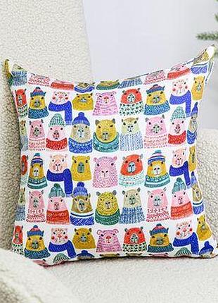 Подушка декоративна (soft) 45x45 см парад капібар