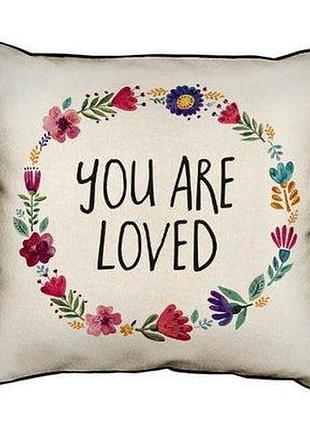 Подушка декоративна 45х45 см (мішковина) you are loved