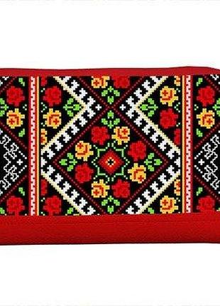 Косметичка дорожня жіноча lovely квітковий орнамент на чорному фоні