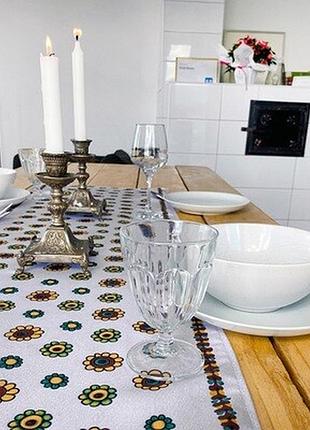 Доріжка на стіл (ранер) квіти тепла
