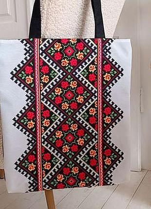 Сумка жіноча тканинна original вишиванка на білому фоні