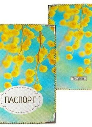 Обкладинка на паспорт мімоза