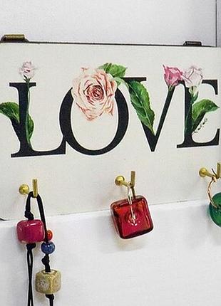 Ключниця настінна маленька, 10х15 см love