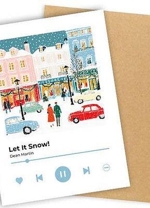 Листівка з конвертом let it snow!