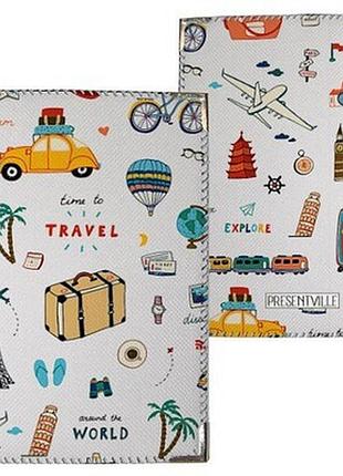 Обкладинка на паспорт time to travel (біла)