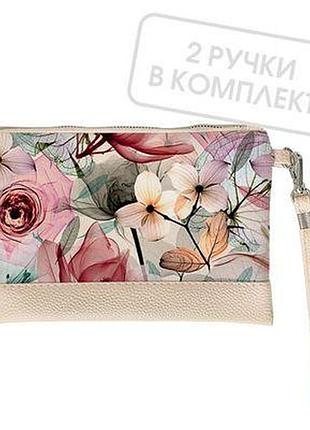 Клатч через плече квітковий мотив