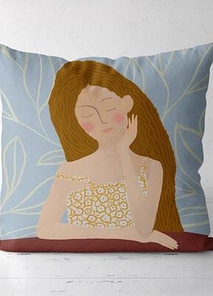 Подушка декоративна (soft) 45x45 см замріяна дівчина