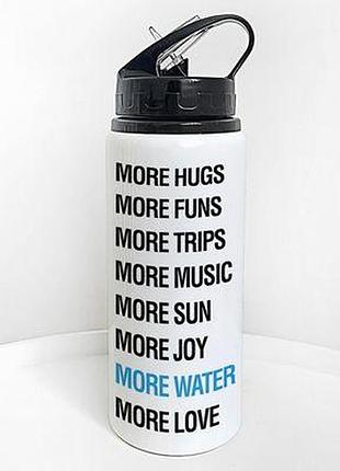 Пляшка для води з трубочкою more water