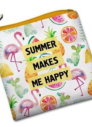 Косметичка квадратная basic summer makes me happy