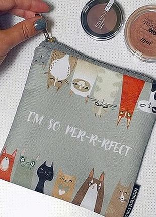 Косметичка квадратна basic котики