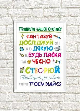 Постер у рамці a3 правила нашого класу