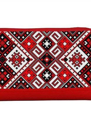 Косметичка дорожня жіноча lovely український червоно-білий орнамент