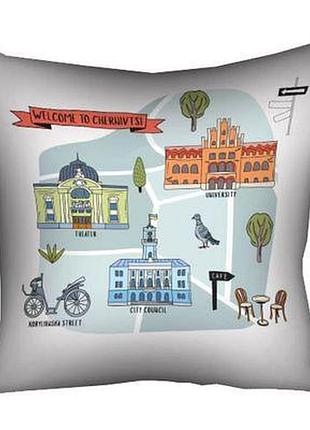 Подушка з принтом 40х40 см chernivtsi
