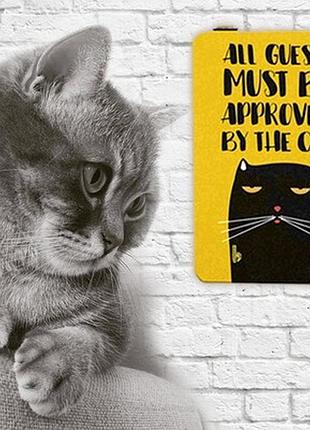 Ключниця настінна маленька, 10х15 см all guests must be approved by the cat