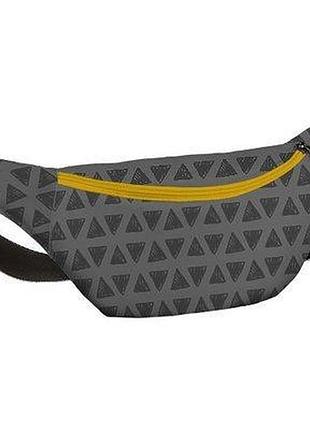 Сумка бананка bumbag сірі трикутники